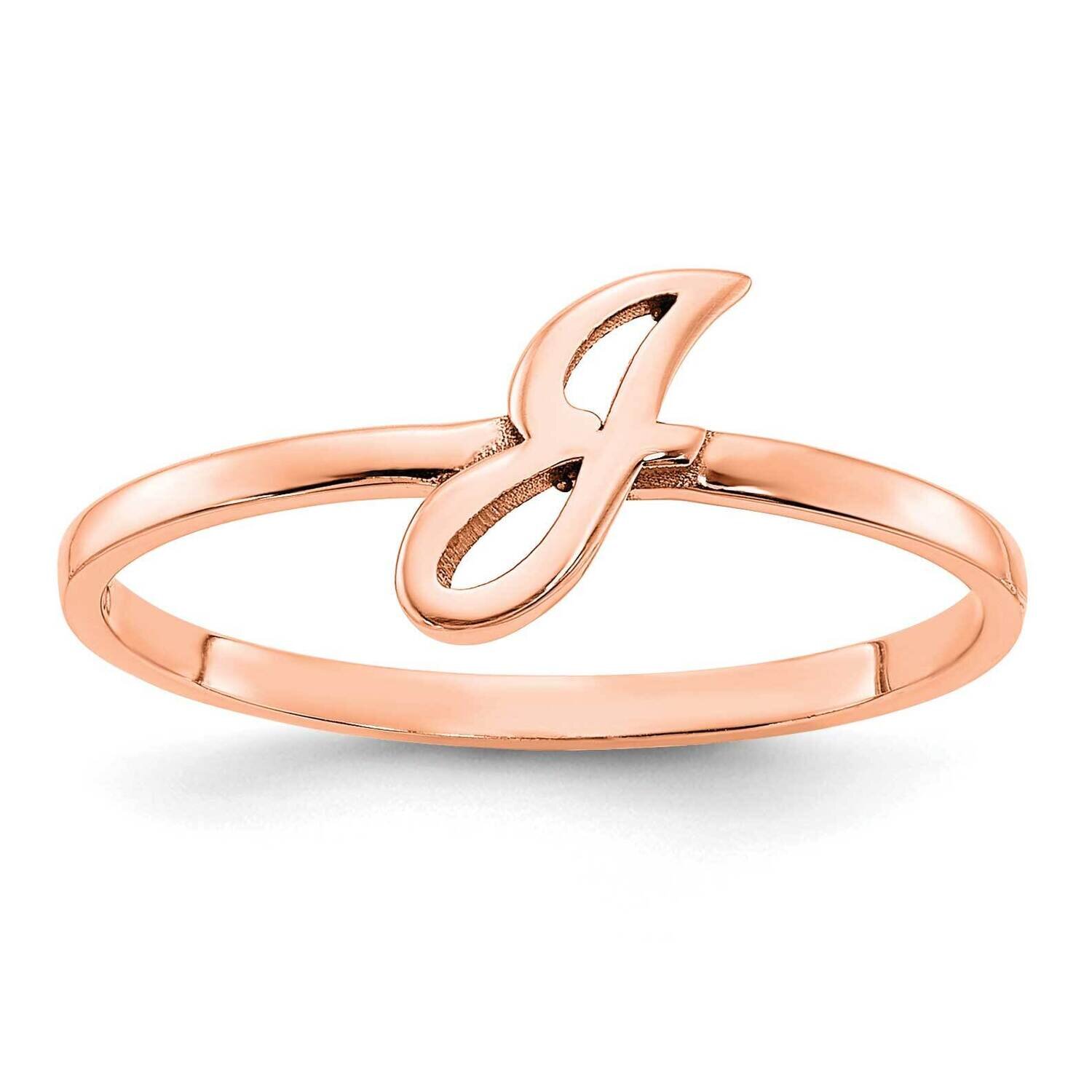 Initial Script Or Block Font Ring 14k Rose Gold XNR78R, MPN: XNR78R, 196904018354