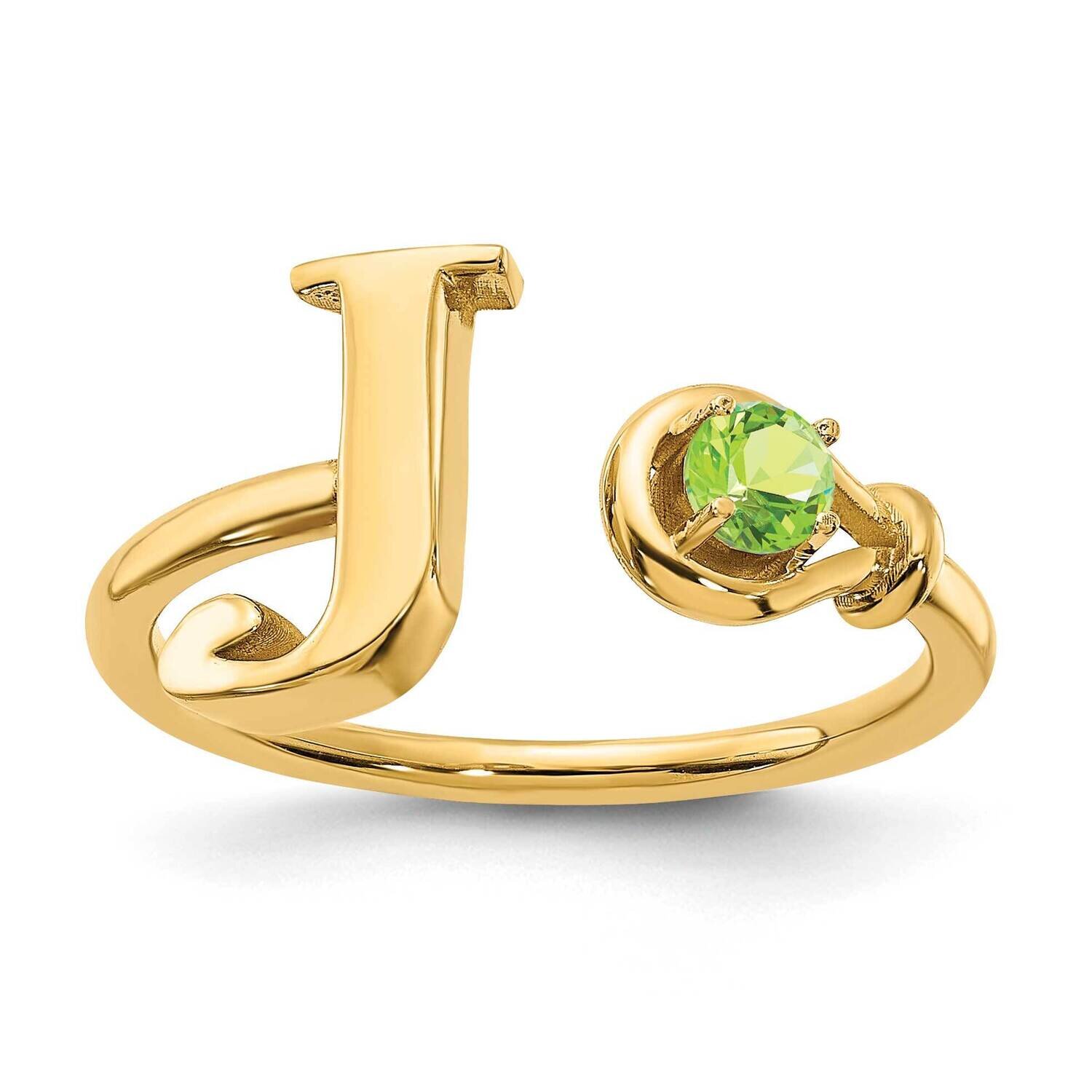 Letter J with Birthstone Ring Sterling Silver Gold-plated XNR81JGP