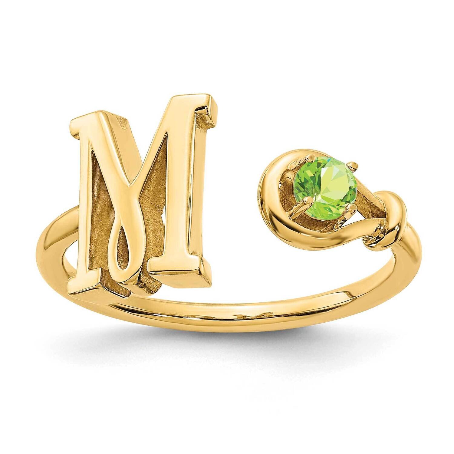 Letter M with Birthstone Ring Sterling Silver Gold-plated XNR81MGP