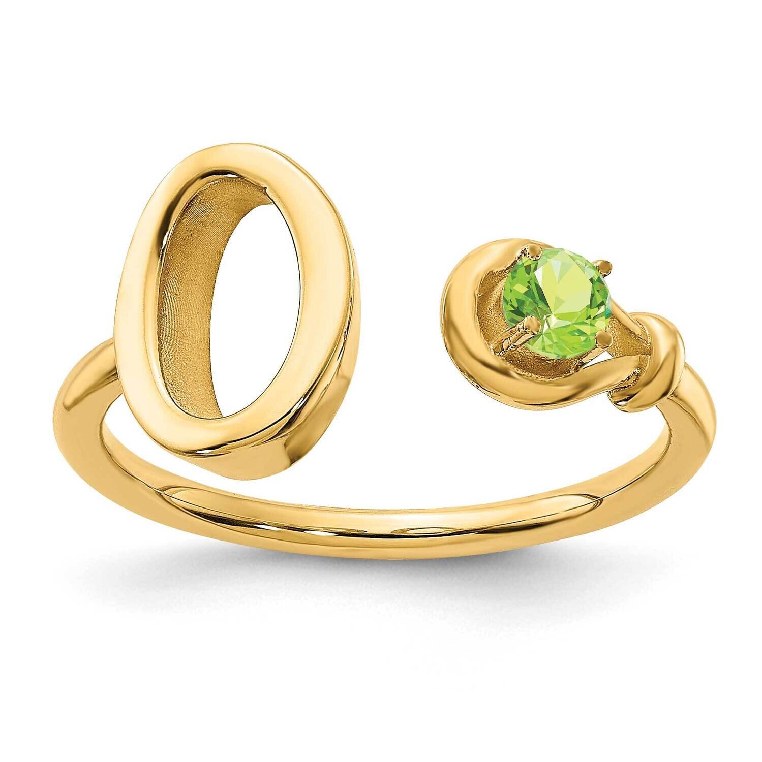 Letter O with Birthstone Ring Sterling Silver Gold-plated XNR81OGP