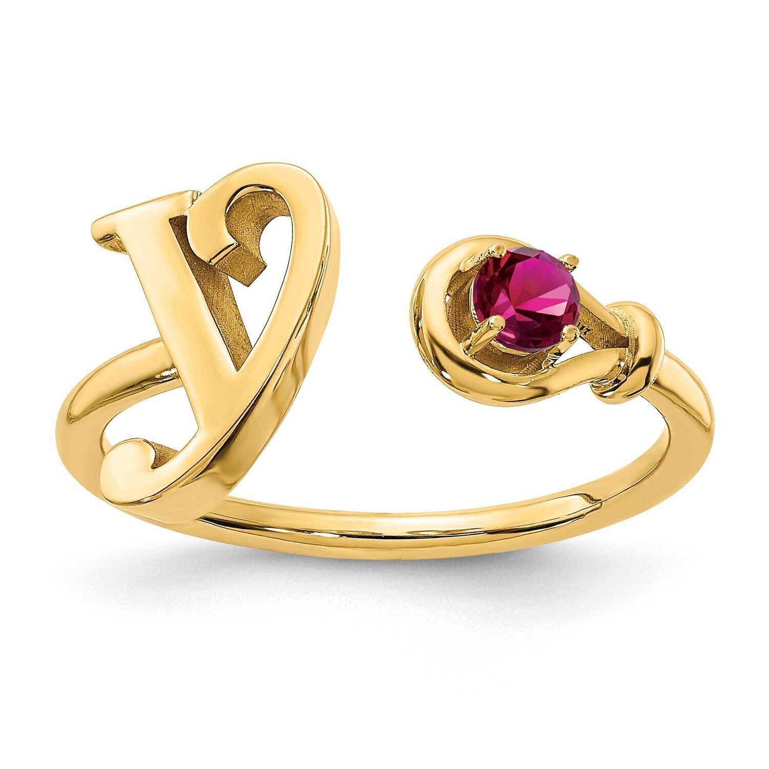 Letter S with Birthstone Ring 14k Gold XNR81SY