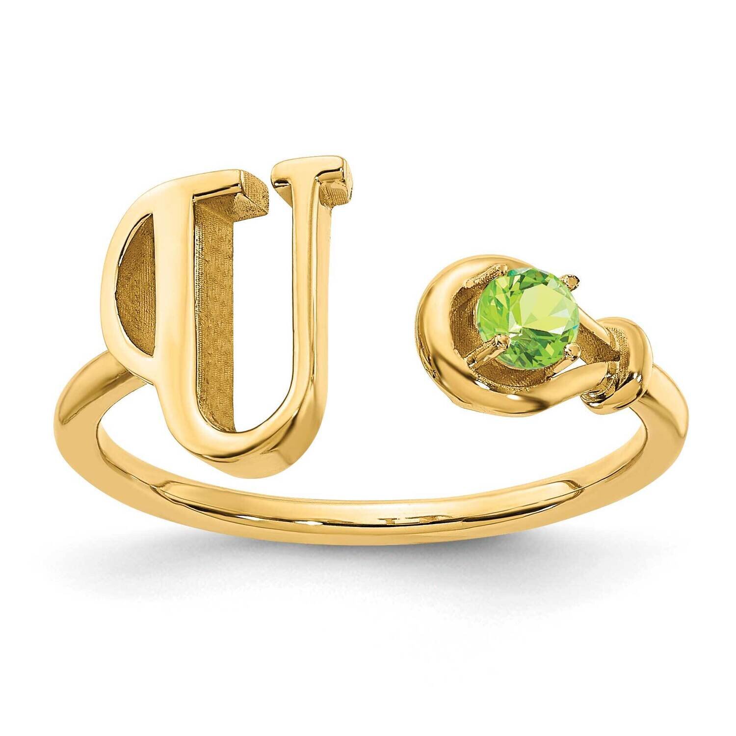 Letter U with Birthstone Rings Sterling Silver Gold-plated XNR81UGP