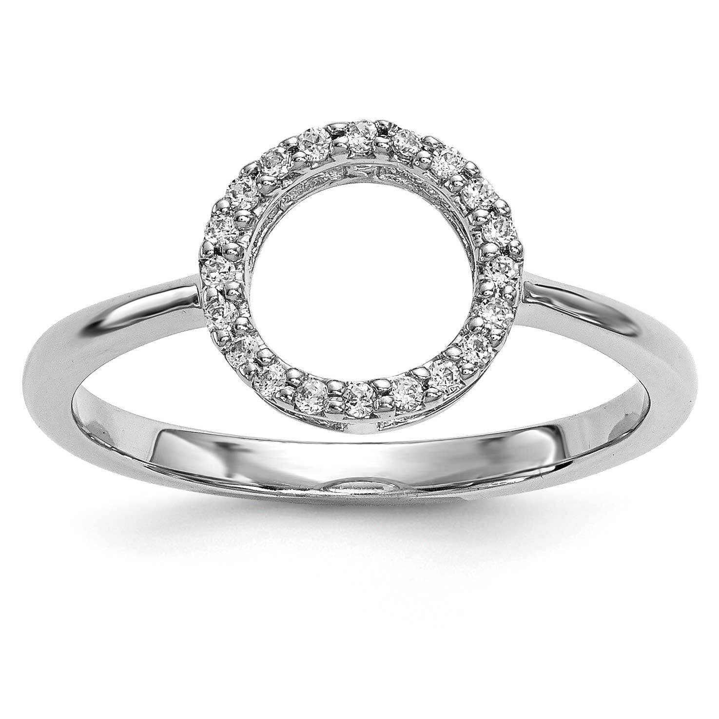Diamond Open Circle Ring 14k White Gold Y13739WVS