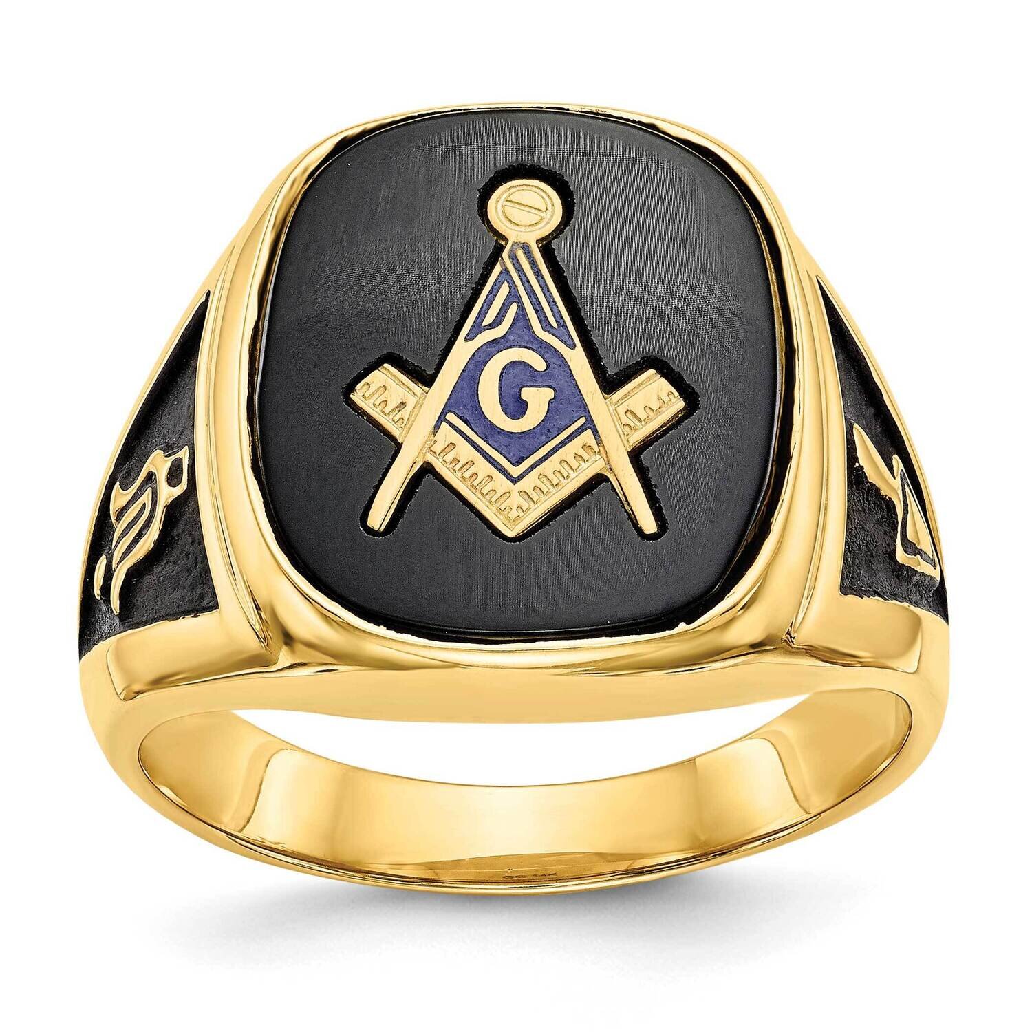 Men's Masonic Ring 14k White Gold Y1596MW