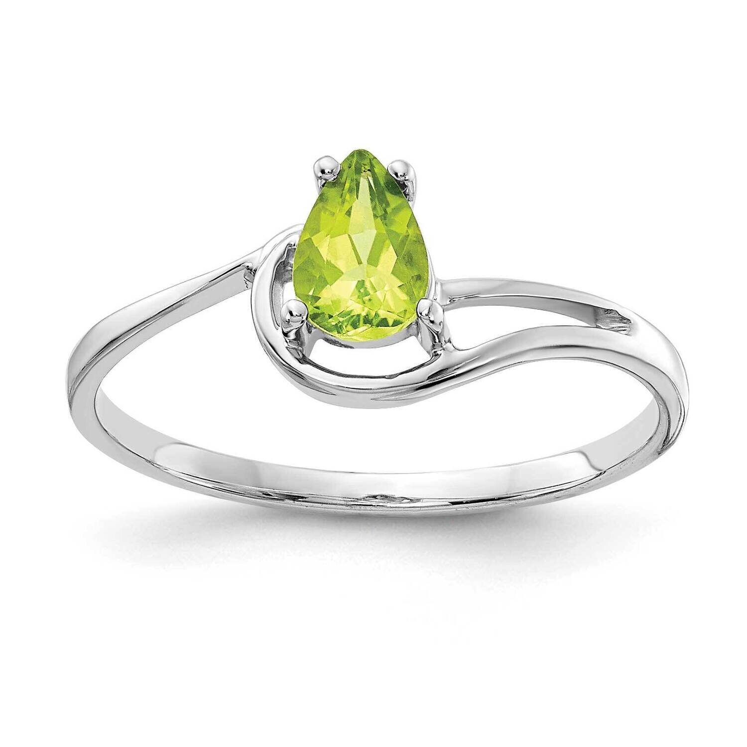Yellow Gold 6X4mm Pear Peridot Ring 14k Gold Y4627YPE