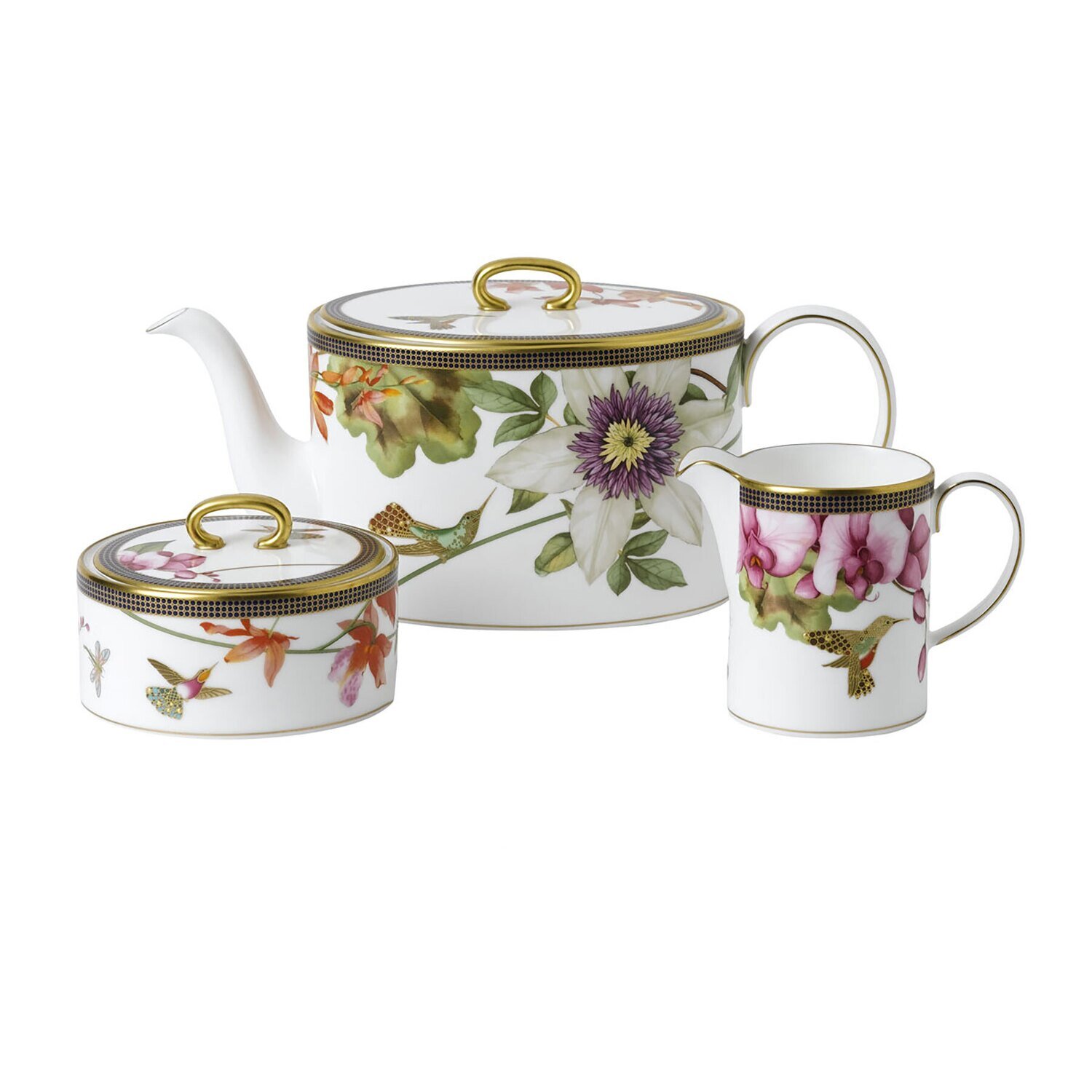 Wedgwood Hummingbird 3-Piece Tea Set (Teapot, Sugar & Creamer) 1056237