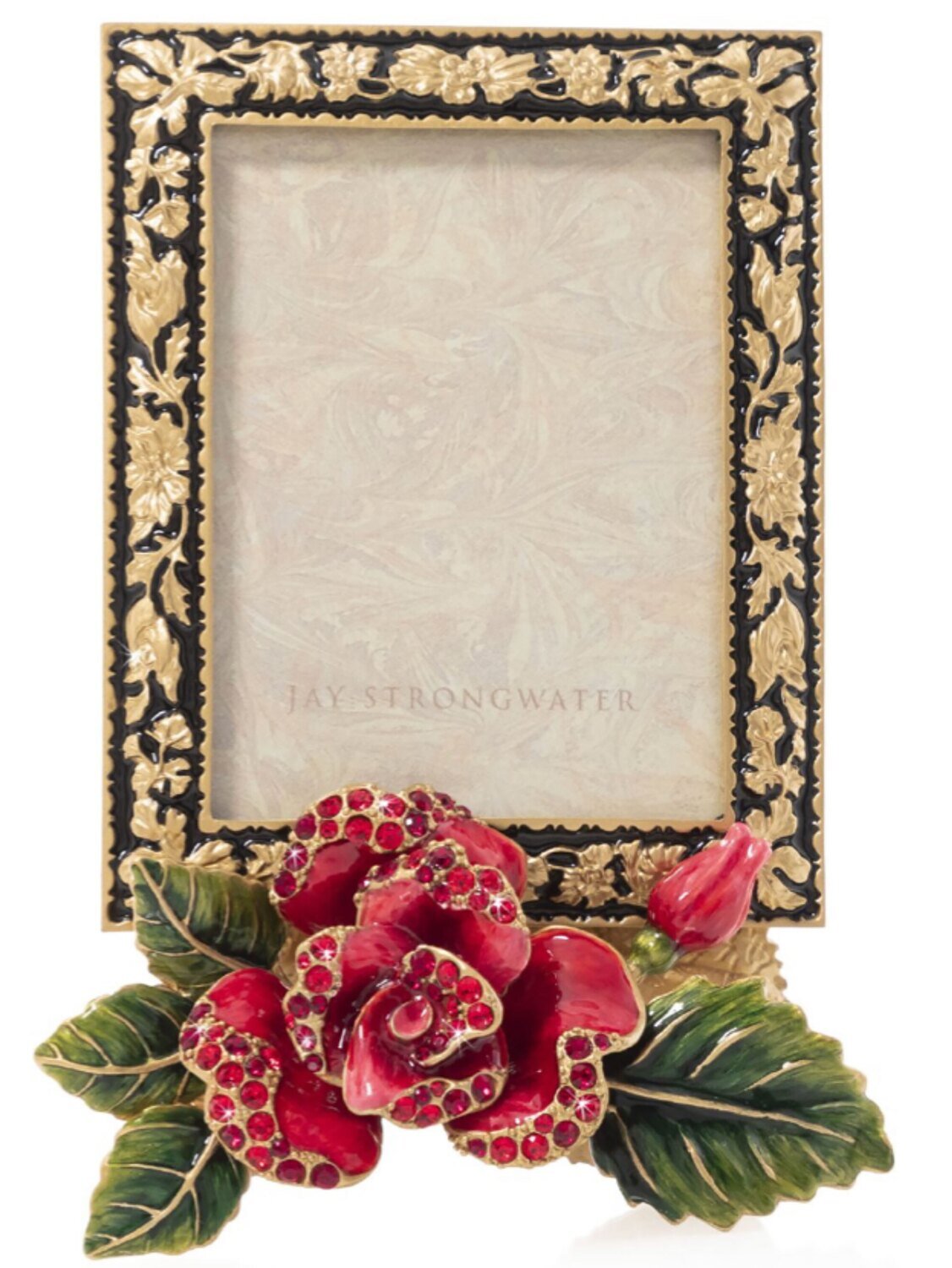 Jay Strongwater Rylee 5 x 7 Night Bloom Rose Picture Frame SPF5868-250