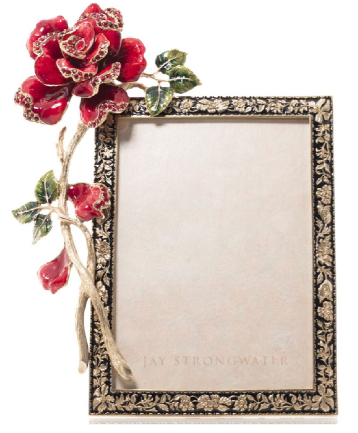 Jay Strongwater Kaylee 3 x 4 Night Bloom Rose Picture Frame SPF5869-250