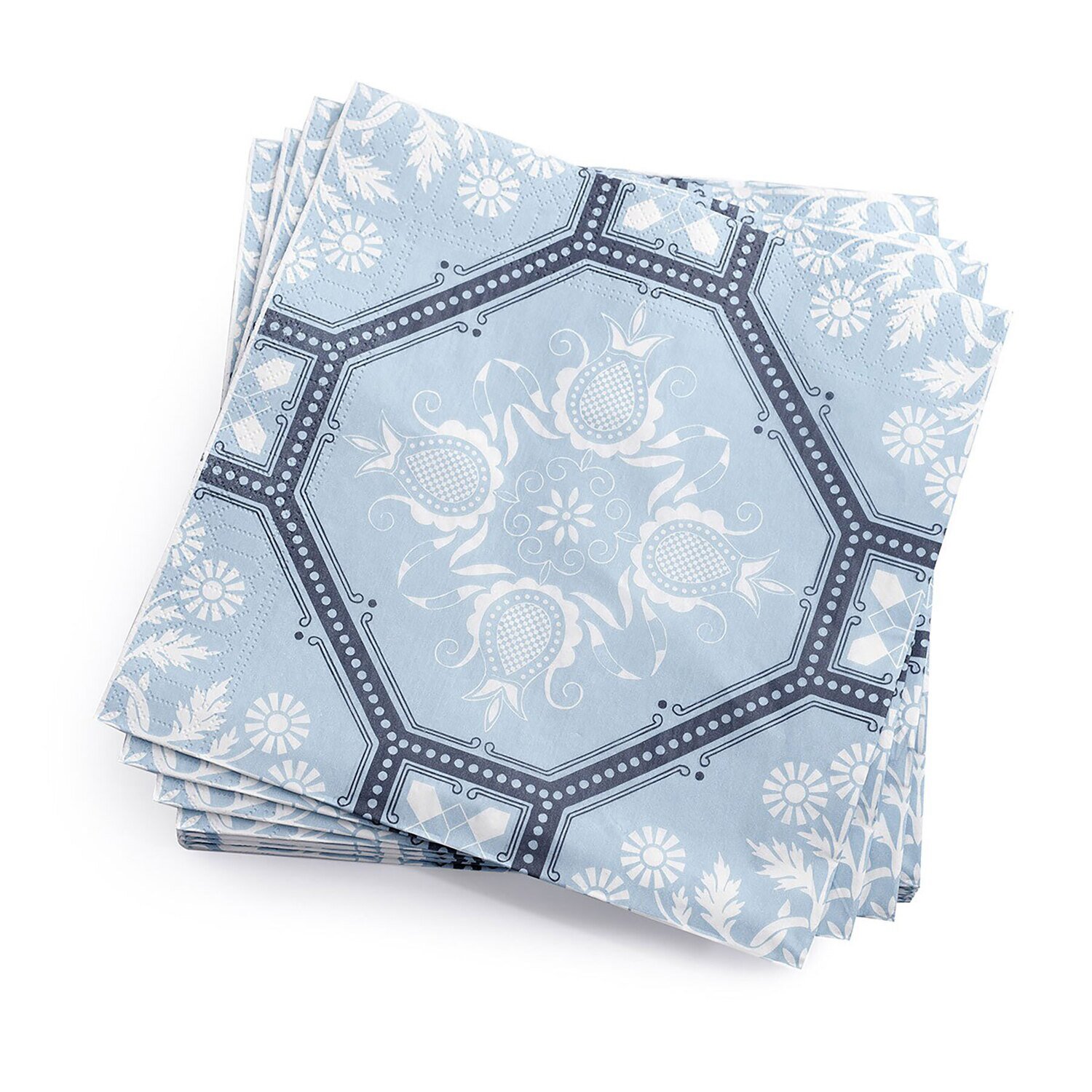 Le Jacquard Francais Set Of 20 Napkins Hacienda Blue 100% Paper 27065 Set of 4, MPN: 27065, 3660269…