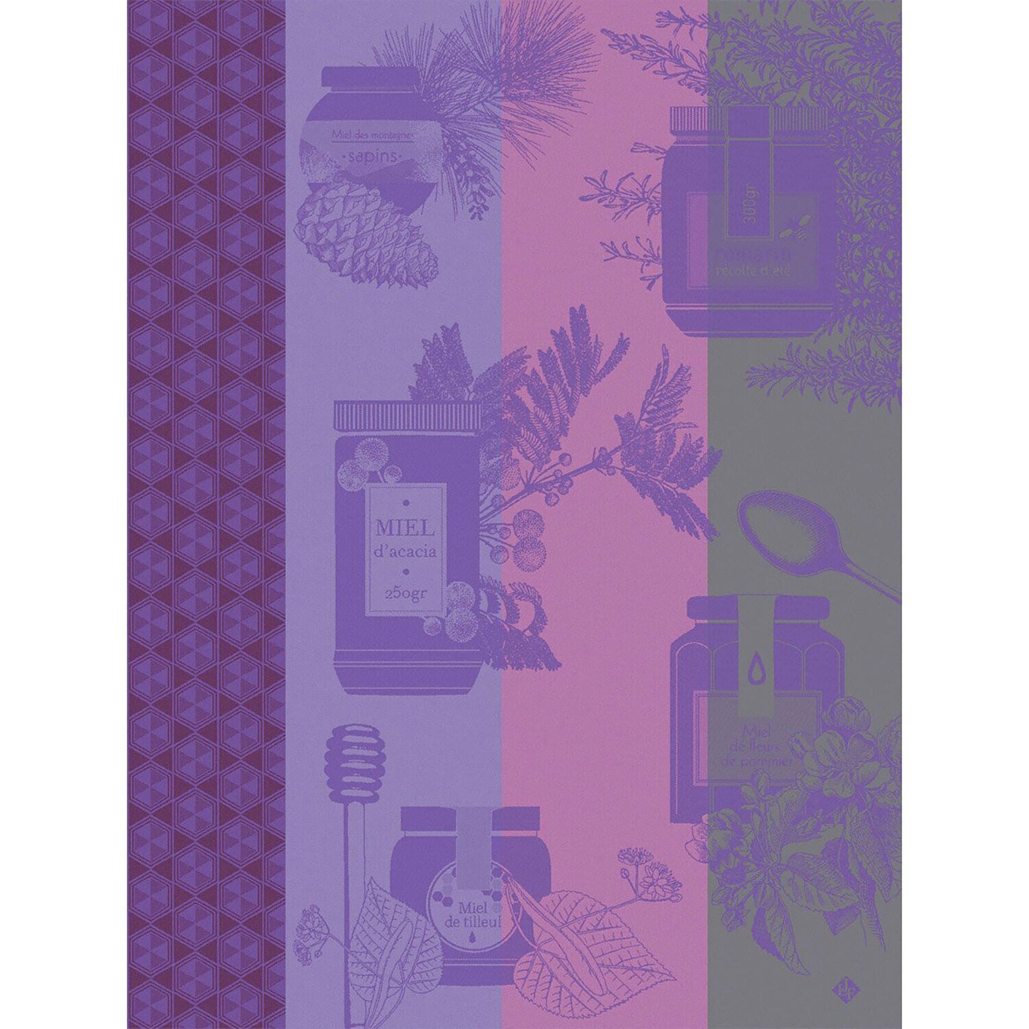 Le Jacquard Francais Tea Towel Miel En Pot Purple 100% Cotton 26830 Set of 4, MPN: 26830, 366026926…