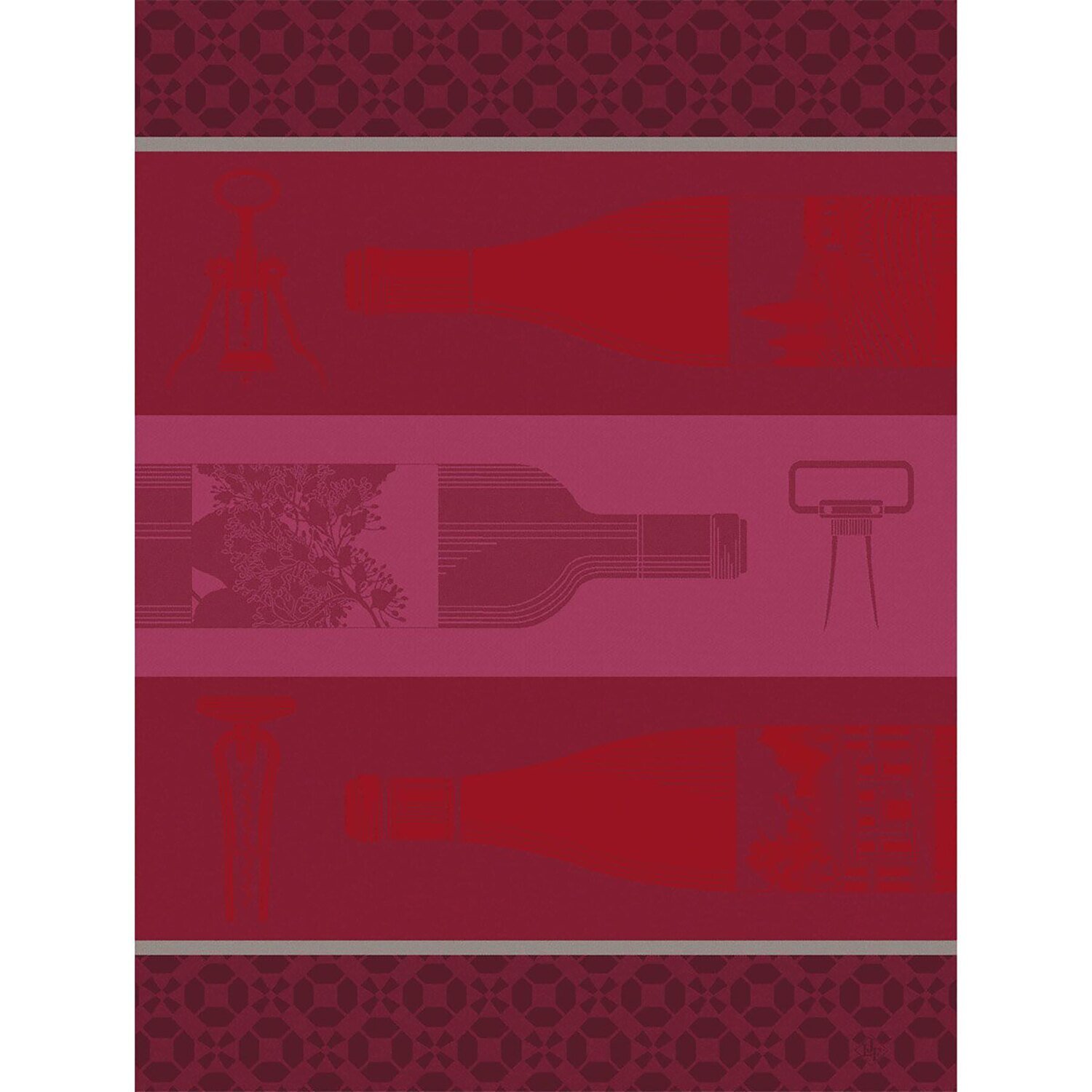 Le Jacquard Francais Tea Towel Vin En Bouteillle Red 100% Cotton 26859 Set of 4, MPN: 26859, 366026…