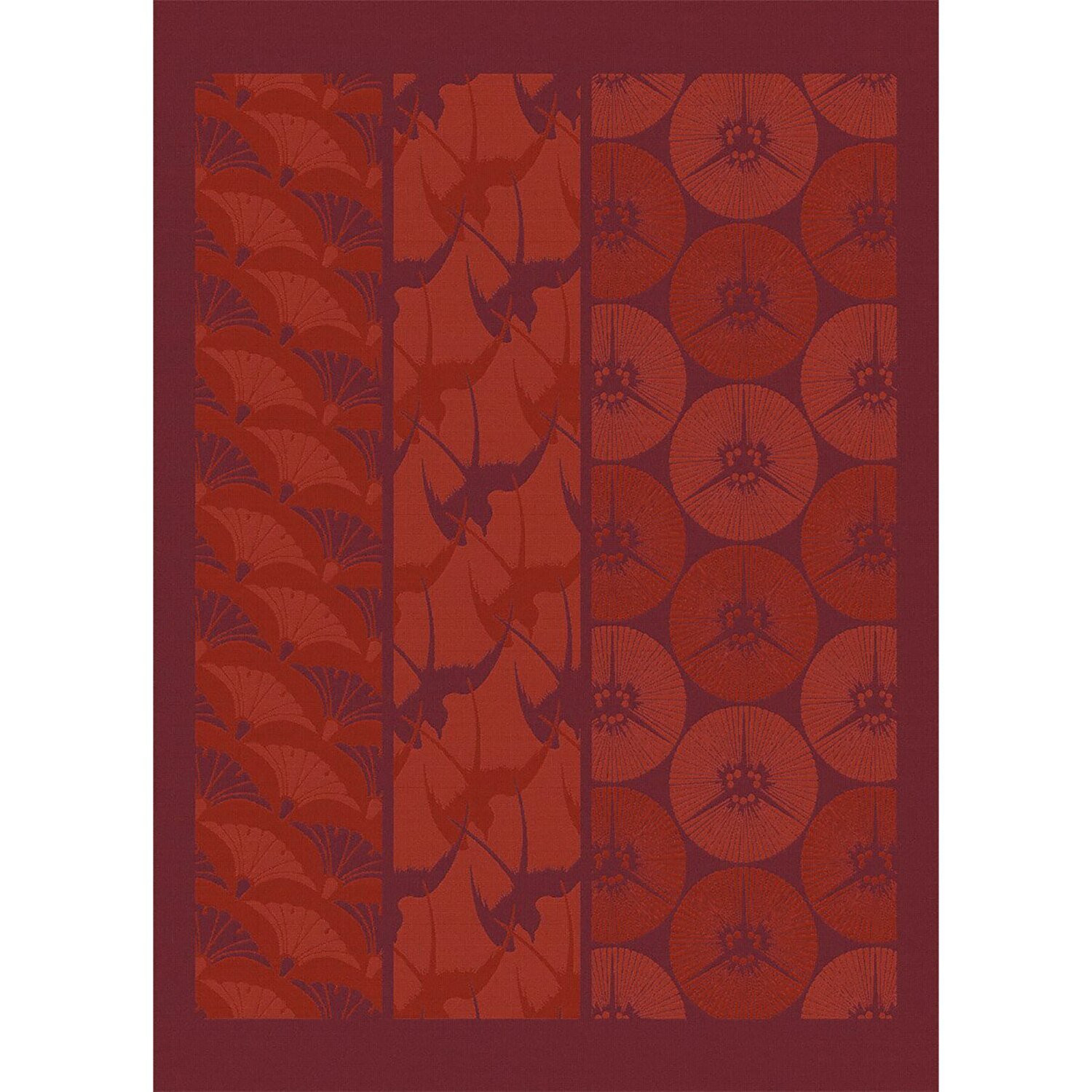 Le Jacquard Francais Tea Towel Yukata Red 100% Cotton 26864 Set of 4, MPN: 26864, 3660269268640