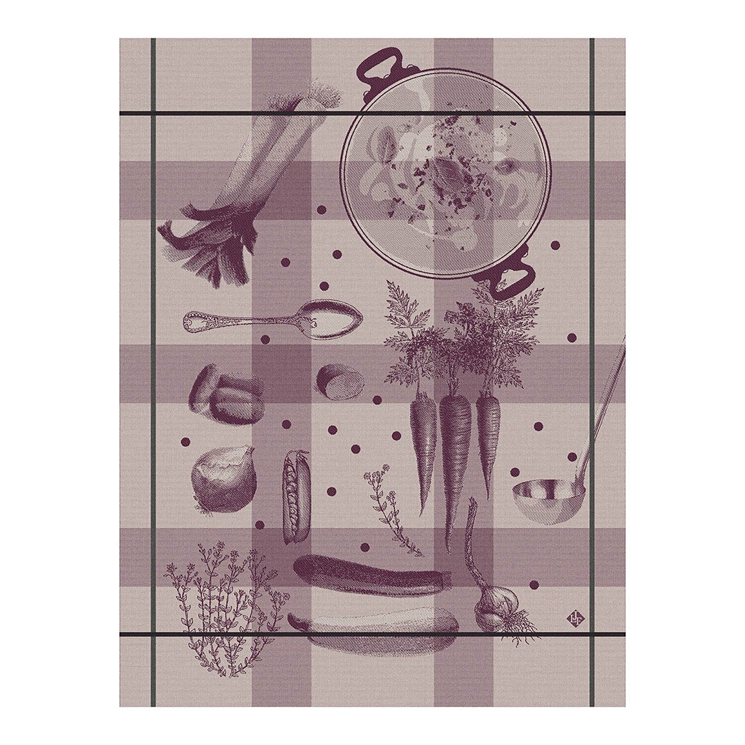 Le Jacquard Francais Teatowel Legumes En Potage Purple 100% Cotton 27069 Set of 4, MPN: 27069, 3660…
