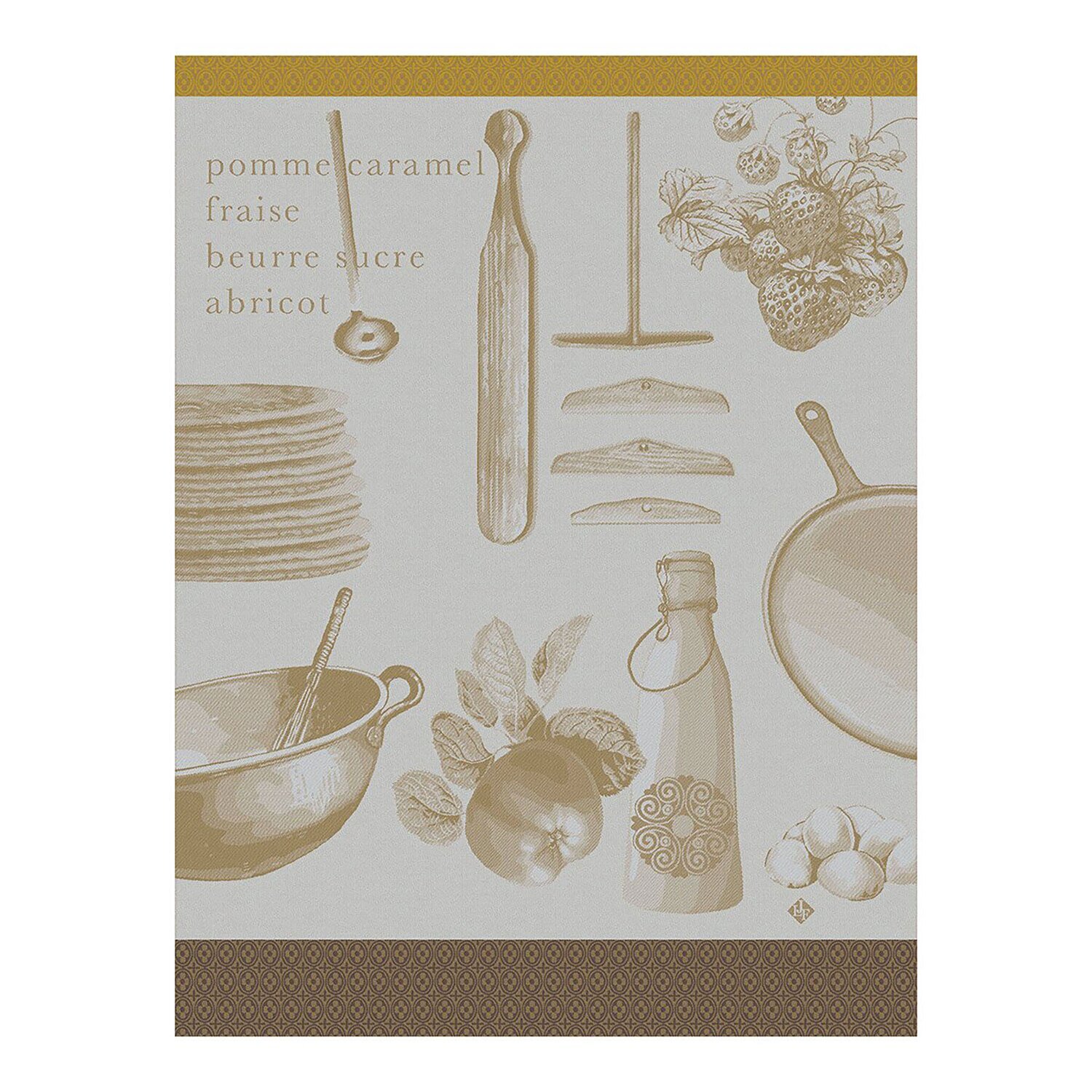 Le Jacquard Francais Tea Towel Crepes Ecru 100% Cotton 27072 Set of 4, MPN: 27072, 3660269270728