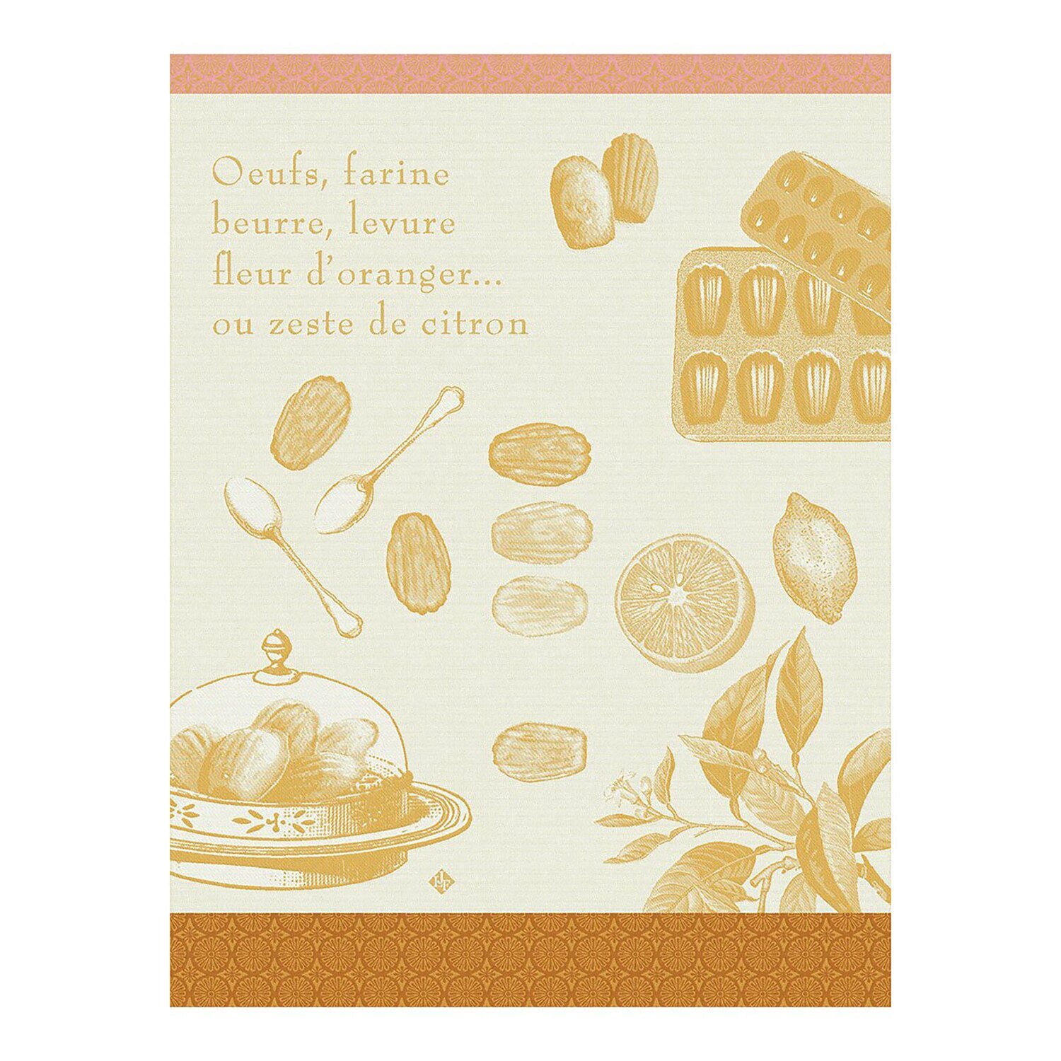 Le Jacquard Francais Tea Towel Madeleines Yellow 100% Cotton 27073 Set of 4, MPN: 27073, 3660269270…