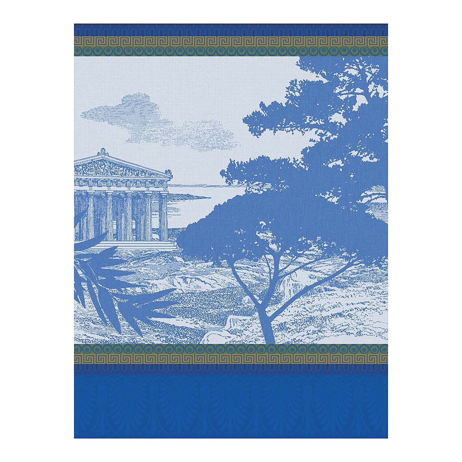 Le Jacquard Francais Tea Towel Voyage En Grece Blue 100% Cotton 27105 Set of 4
