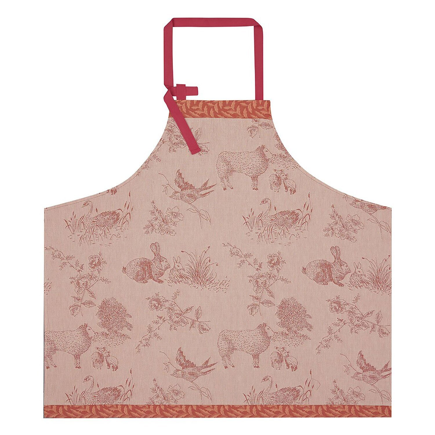 Le Jacquard Francais Apron Josephine Red 100% Cotton 27115