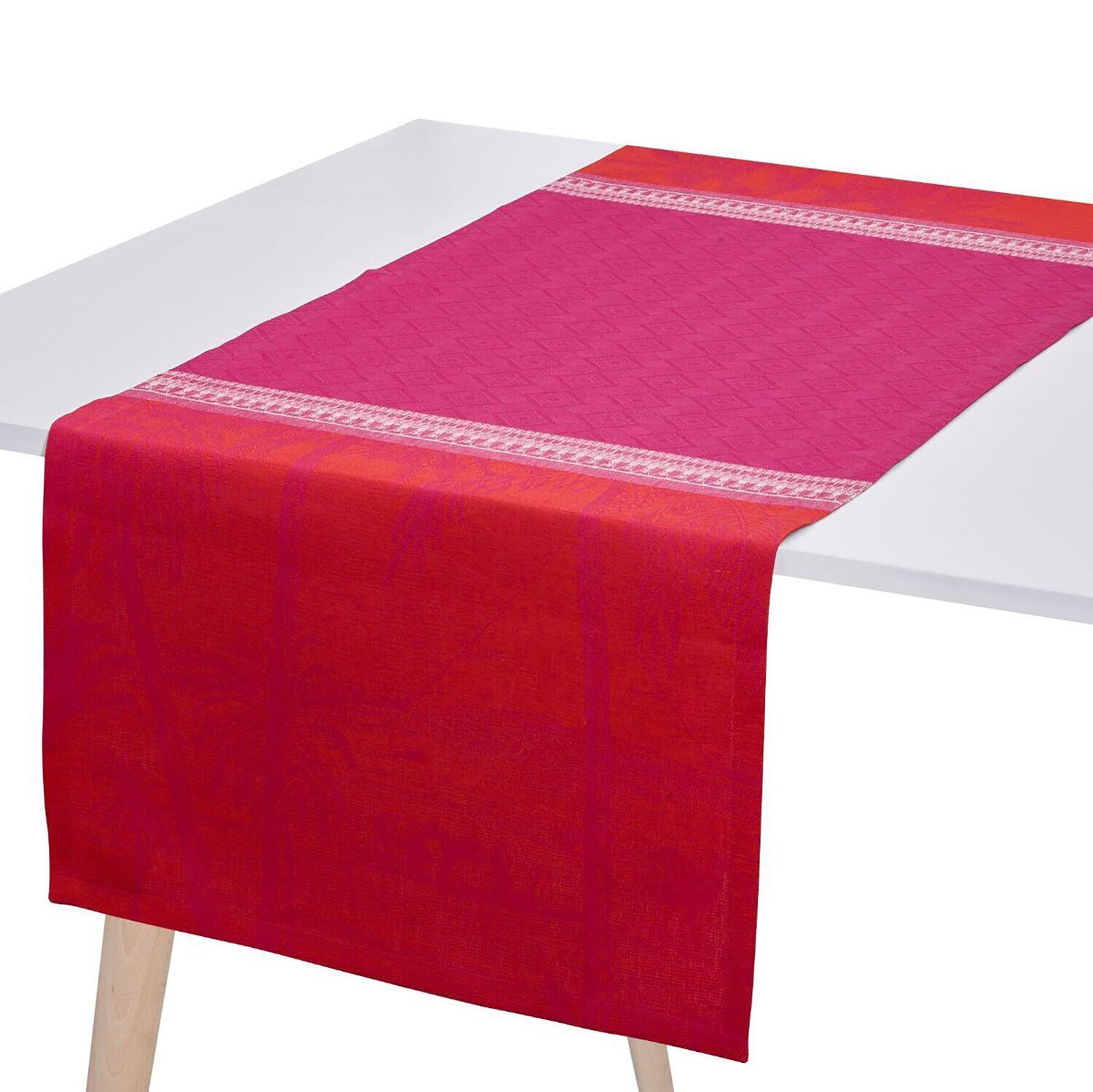 Le Jacquard Francais Runner Croisiere Sur Le Nil Pink 100% Linen 26762, MPN: 26762, 3660269267629