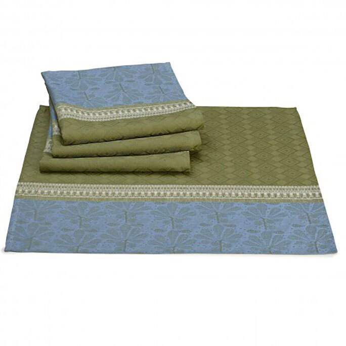 Le Jacquard Francais Napkin Croisiere Sur Le Nil Green 100% Linen 26757 Set of 4, MPN: 26757, 36602…