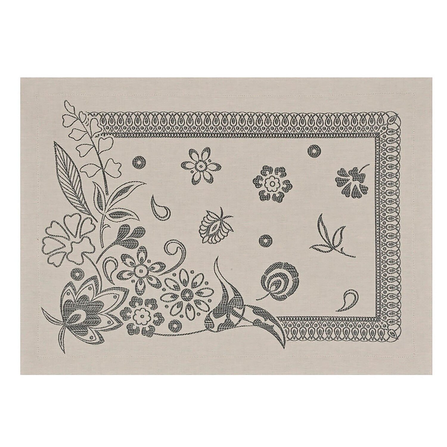 Le Jacquard Francais Placemat Couture Caviar 47% Lin43% Co10% Polyes 26677 Set of 4, MPN: 26677, 36…
