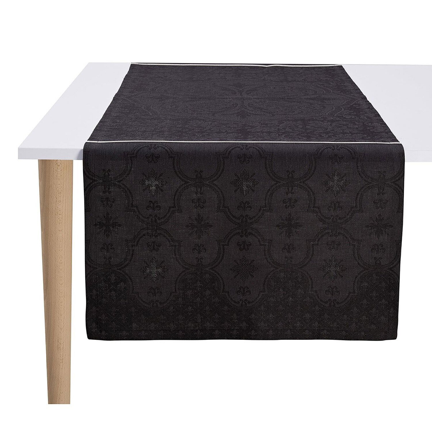 Le Jacquard Francais Runner Armoiries Black 100% Linen 27096, MPN: 27096, 3660269270964