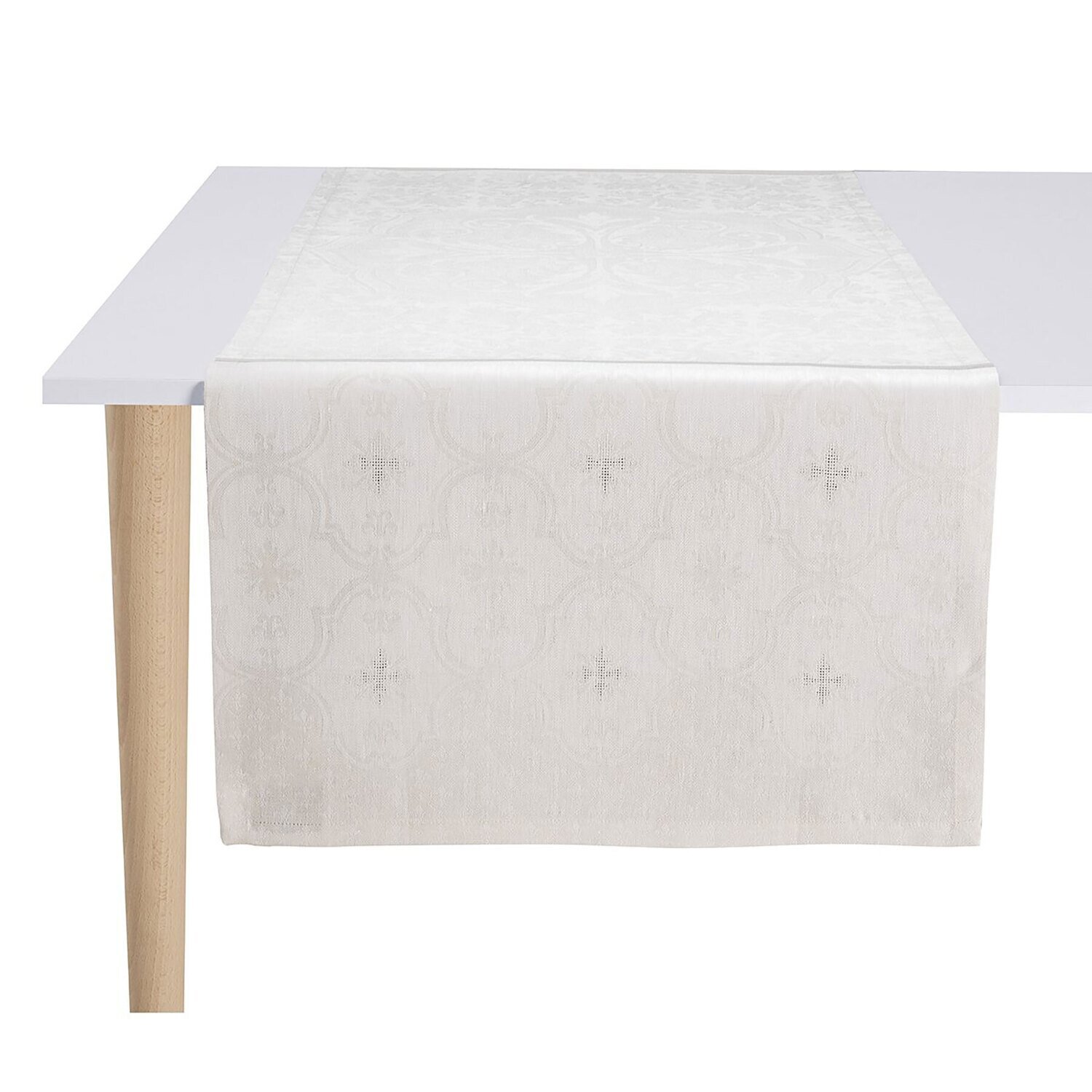 Le Jacquard Francais Runner Armoiries Off White 100% Linen 27097, MPN: 27097, 3660269270971