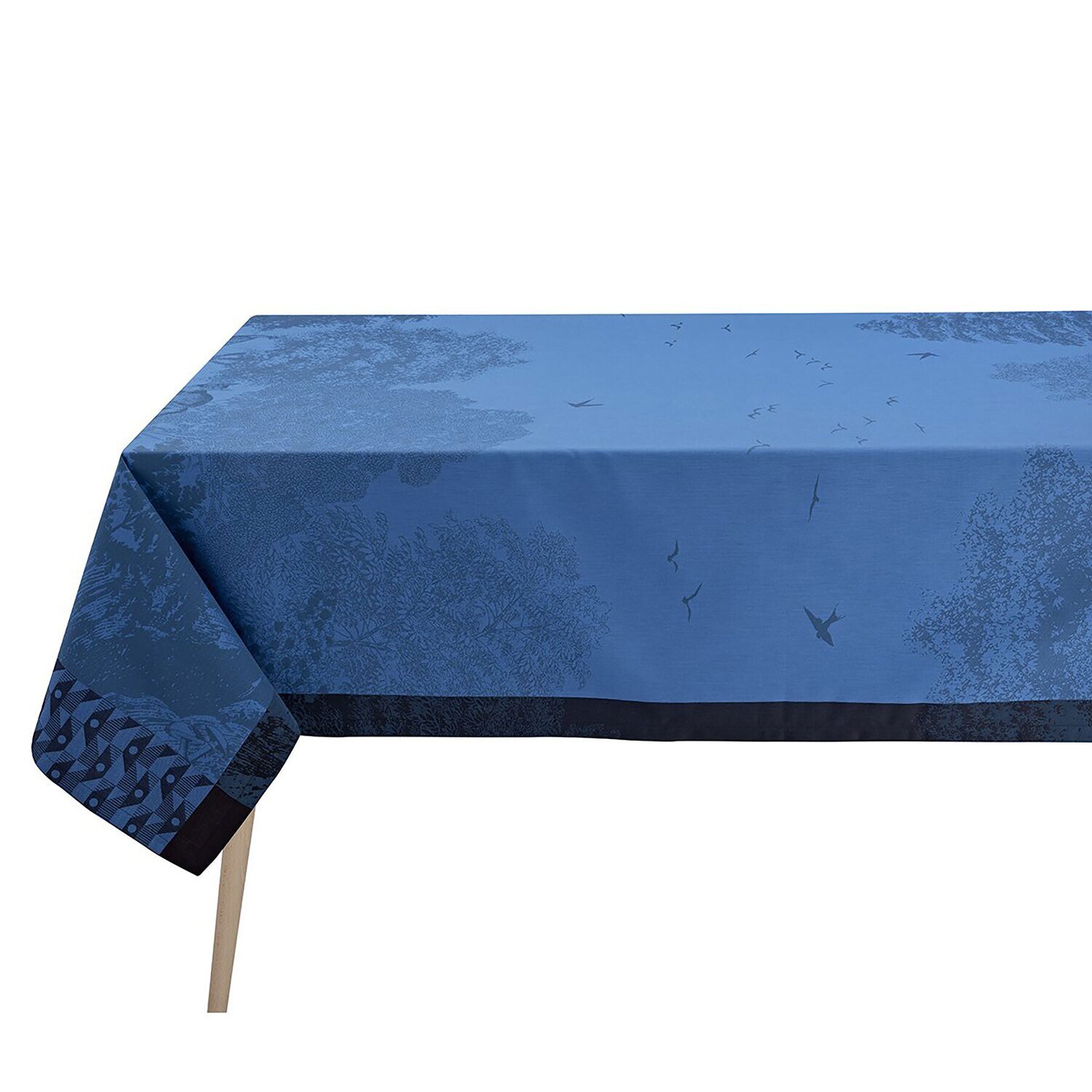 Le Jacquard Francais Tablecloth Foret Enchantee Blue 100% Cotton 27124