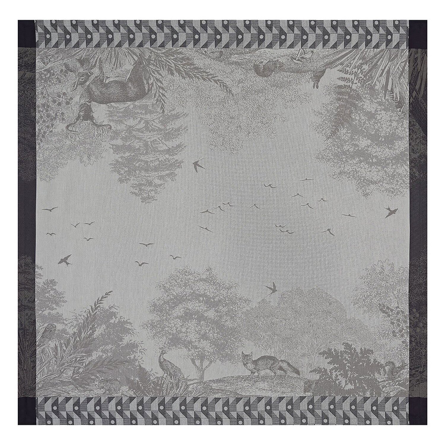 Le Jacquard Francais Tablecloth Foret Enchantee Grey 100% Cotton 27128