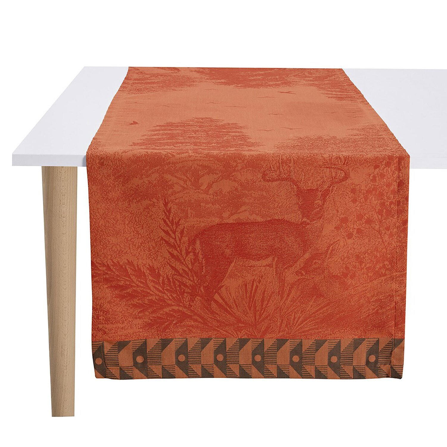 Le Jacquard Francais Runner Foret Enchantee Orange 100% Cotton 27139, MPN: 27139, 3660269271398