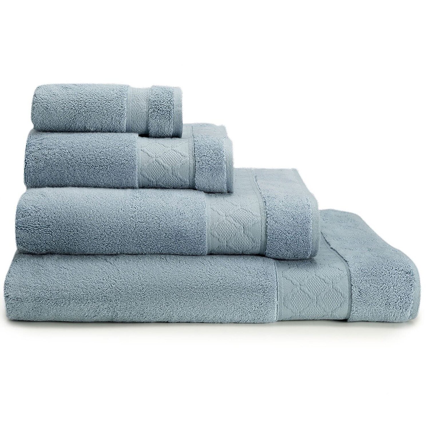 Le Jacquard Francais Guest Towel Caresse Blue Ice 100% Cotton 26890 Set of 4