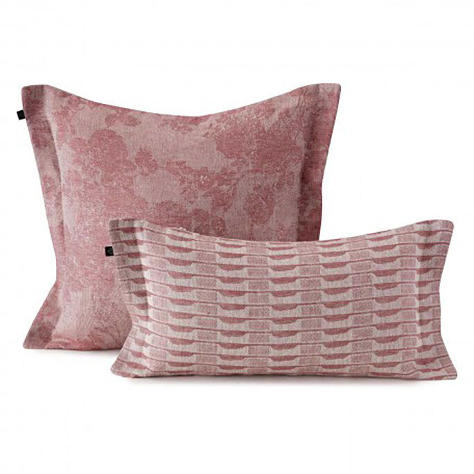 Le Jacquard Francais Cushion Cover Casual Pink 100% Linen 27186