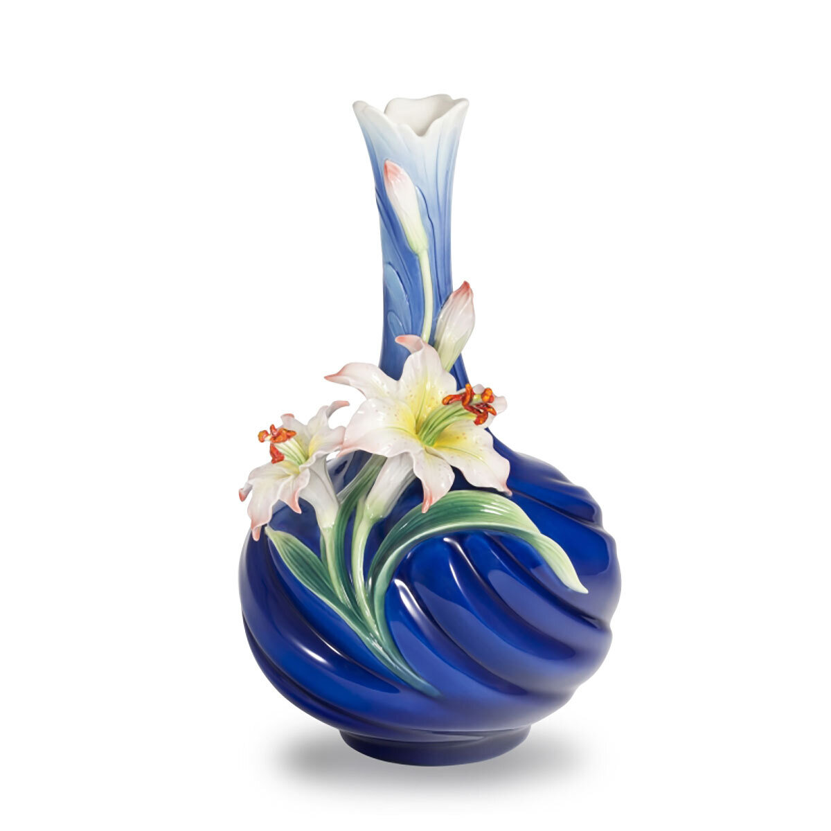 Franz Porcelain Lily Flower Design Sculptured Vase FZ03902