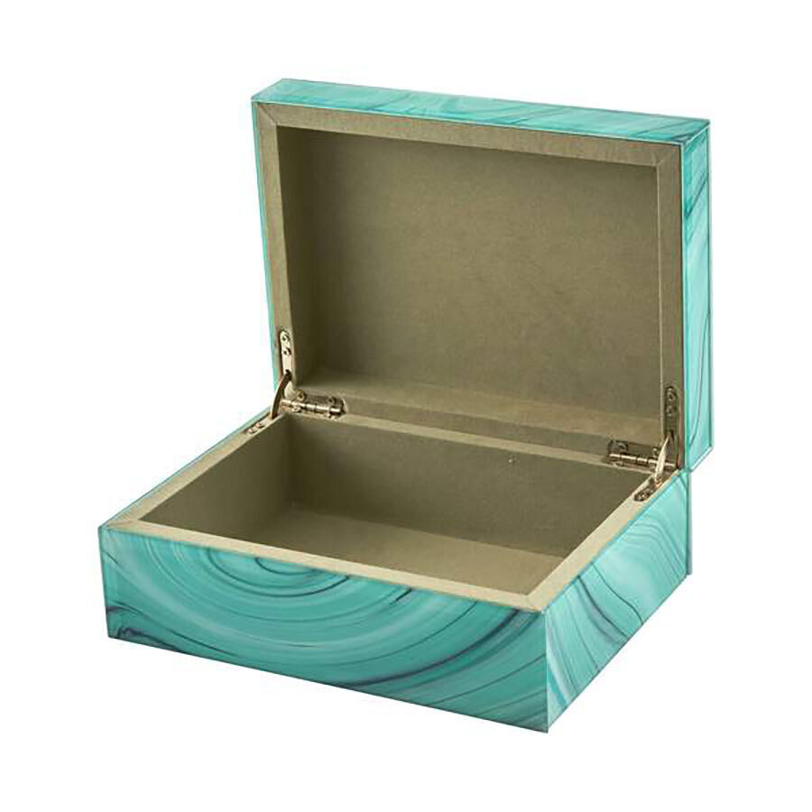 Tizo Large Shiny Marble Box Turquoise JW602TRLG