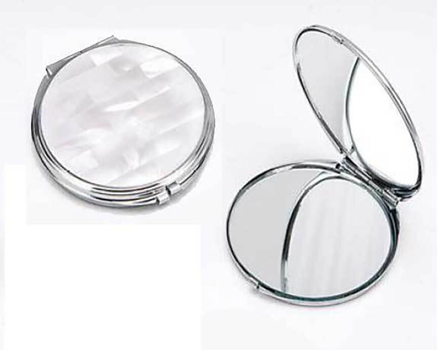 Tizo White Mother of Pearl Compact Mirror MOP300PWH, MPN: MOP300PWH,