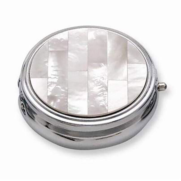 Tizo Pill Box White Mother of Pearl MOP515WHT, MPN: MOP515WHT,