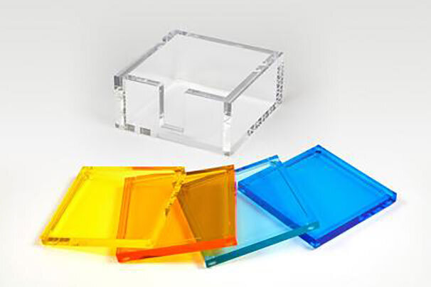 Tizo Acrylic Lucite Coaster Set of 4 Multi Color HA110MCCO