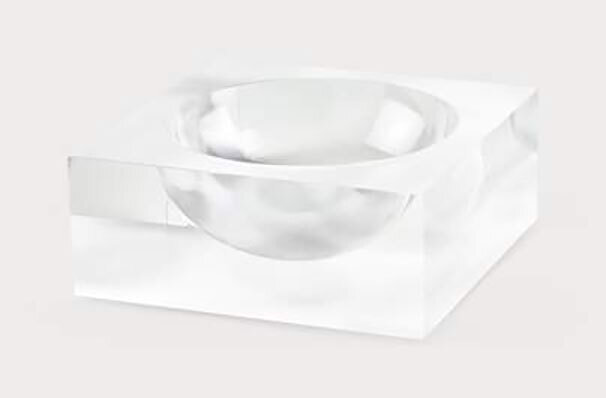 Tizo Acrylic Lucite Block White Small Bowl HA180WHBW