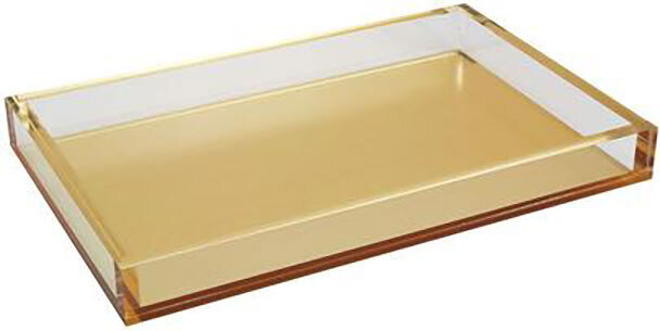 Tizo Brushed Gold Metallic Acrylic Lucite Tray HA195GDTY
