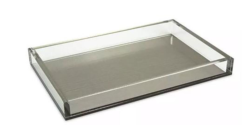 Tizo Acrylic Lucite Silver Tray 12 x 16 Inch HA196SLTY