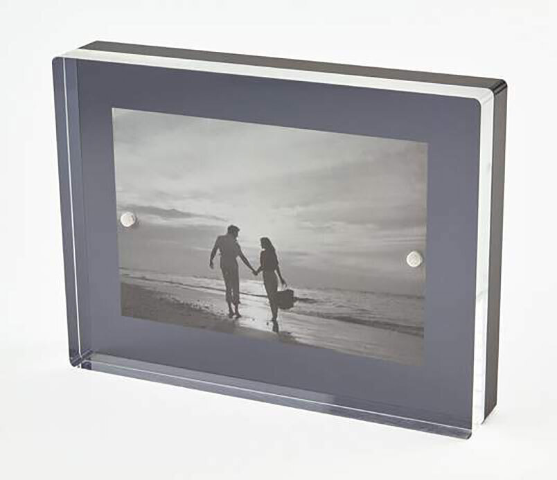 Tizo Acrylic Lucite Photo Picture Frame Black Block 4 x 6 Inch HA133BK46