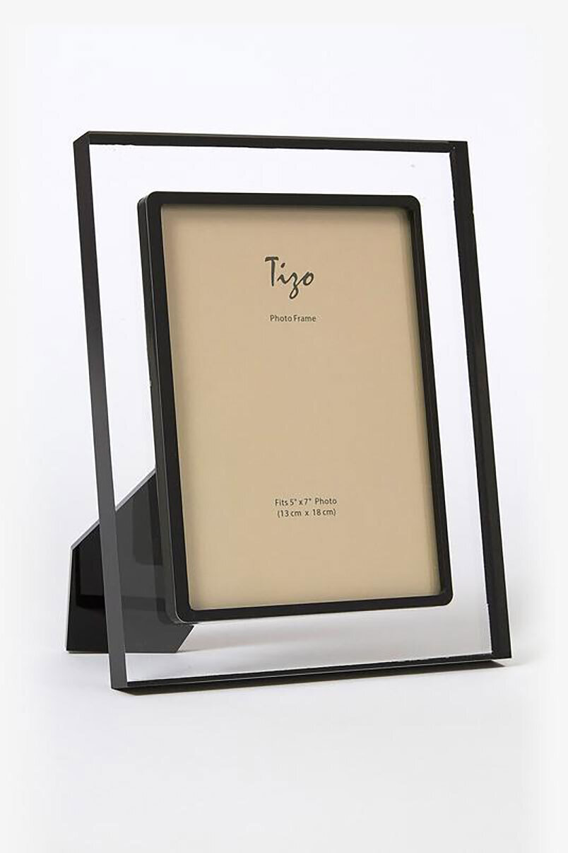 Tizo Acrylic Lucite Photo Picture Frame with Black Border 4 x 6 Inch HA194BK46