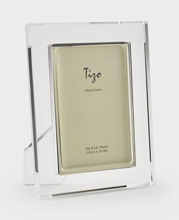 Tizo Acrylic Lucite Photo Picture Frame Clear Border 4 x 6 Inch HA194CL46