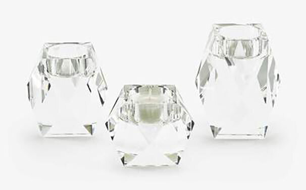 Tizo Diamond Crystal Glass Votive Small Pyramid PH161CS/S