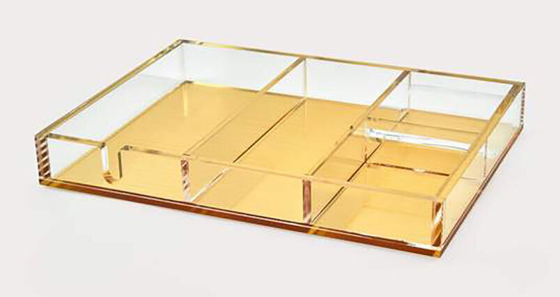 Tizo Acrylic Lucite Valet Tray Gold HA217GDTY