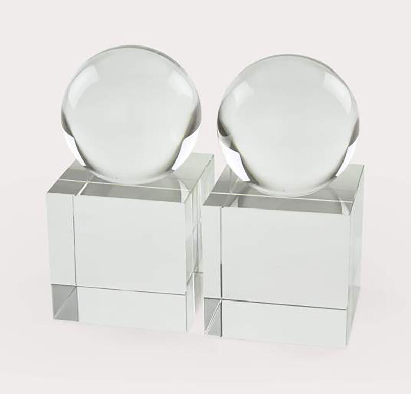 Tizo Crystal Glass Sphere Bookend Pair PH261BOK