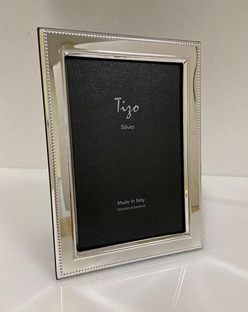 Tizo Silver-plated Arty Beaded Photo Picture Frame 4 x 6 Inch 7203-46