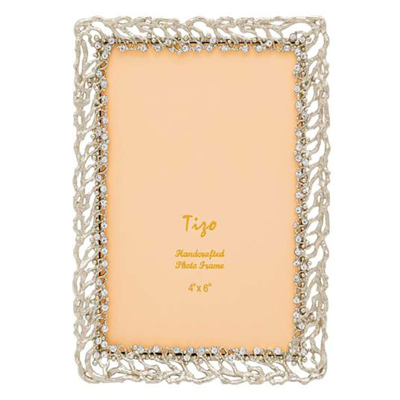 Tizo Roots of Life Jewel-tone Photo Picture Frame Silver 4 x 6 Inch RS1712SL46