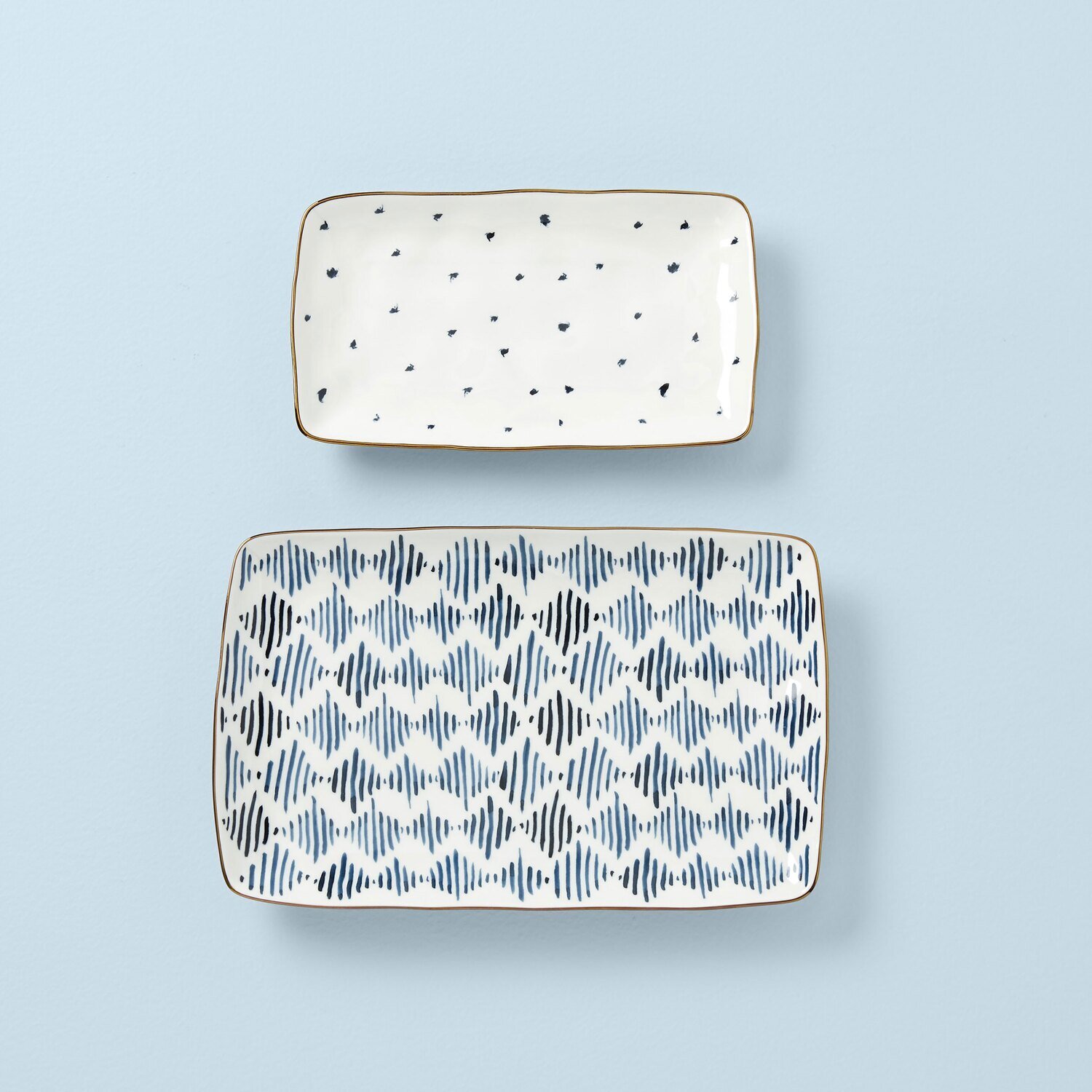 Lenox Blue Bay Nesting Serving Platters 2-Piece Set Assorted 893673, MPN: 893673,