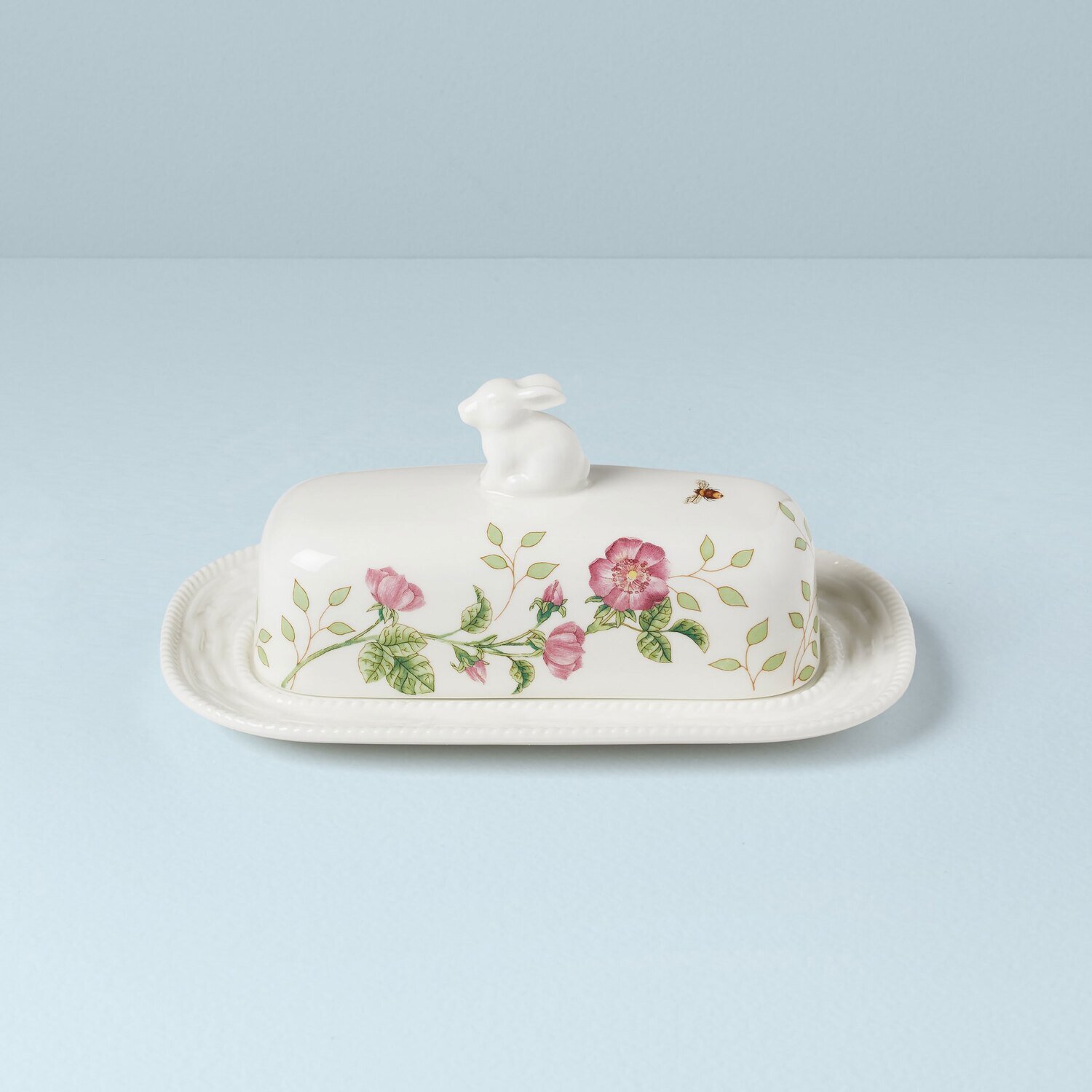 Lenox Butterfly Meadow Bunny Bunny Covered Butter Dish 893455