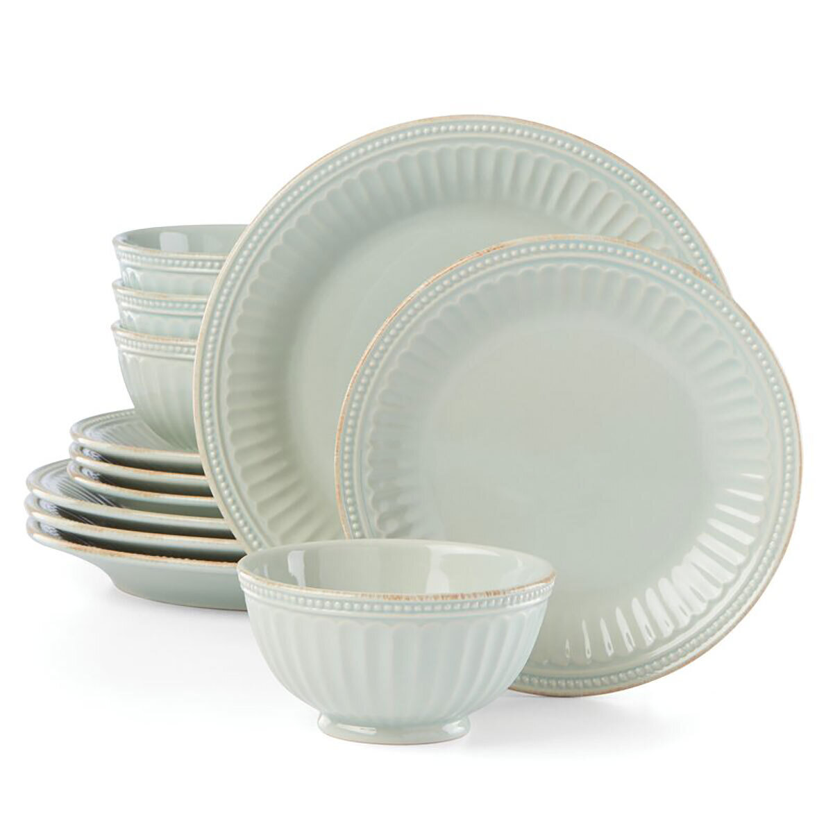 Lenox French Perle Groove 12-Piece Dinnerware Set White 870009, MPN: 870009,